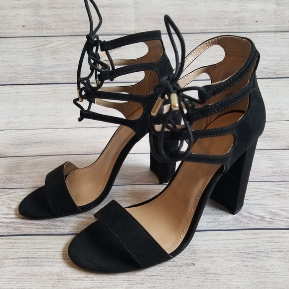 Charlotte Russe | NWT Black Sienna Lace Up Heels - Picture 6 of 9